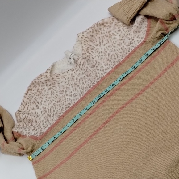 Beachlunchlounge women's XL (16-18) leopard print tan pink sweater long sleeve - Picture 5 of 11